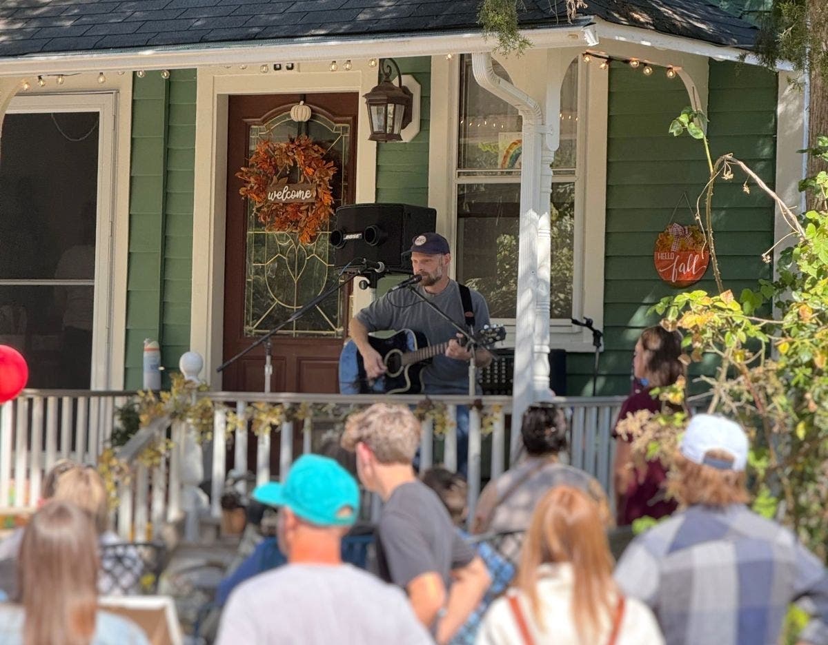 A singer performs during last year's first-ever Porchfest.