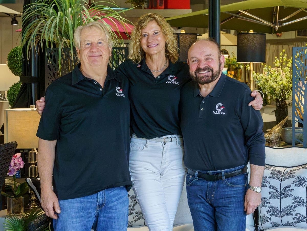 The management team at Gaspers Home and Garden celebrates the national retail award won by its Exterior Home Furnishings store in Furlong.

