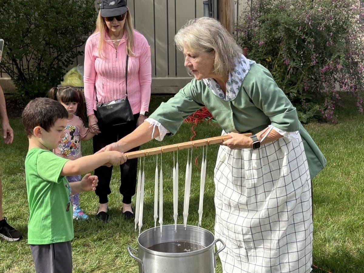 Candle-making in the Boone Garden.