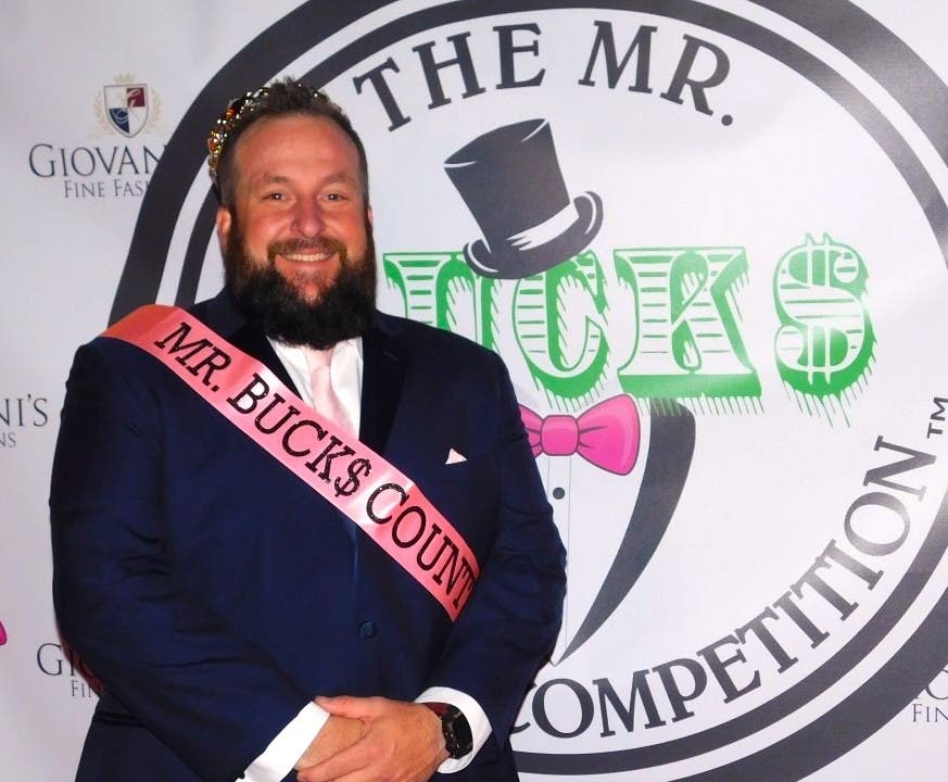 Derek Schroeder will serve as Mr. Bucks County through 2027 after winning the title at Light the Night Pink in Newtown.