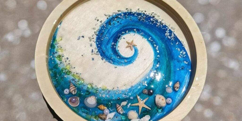 Beach Wave Resin Tray -  Painting Class
