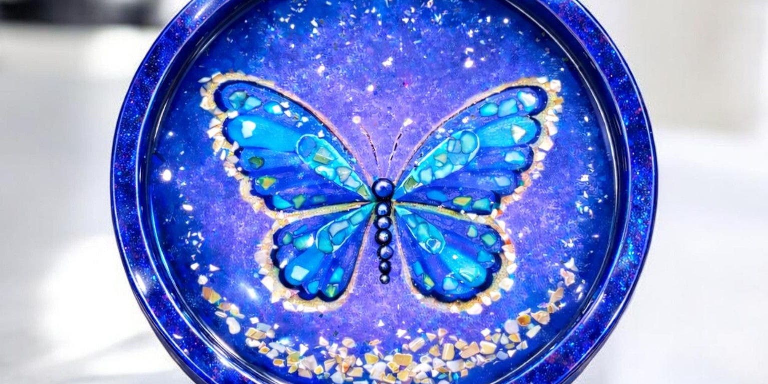 Brilliant Butterfly Resin Tray - Painting Class
