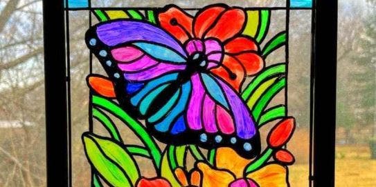 Blissful Butterfly Glass Art - Painting Class
