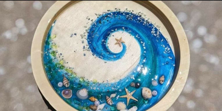 Beach Wave Charcuterie Resin Tray -  Painting Class