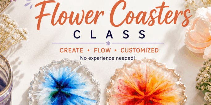 Resin Bloom Flower Coasters 🌺 -   Painting Class