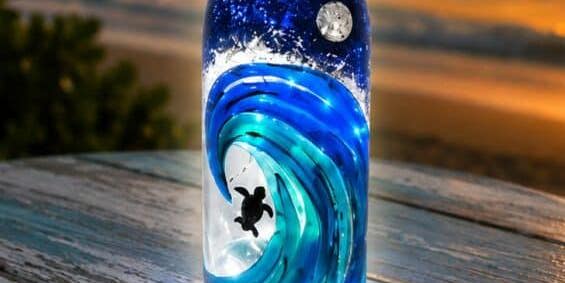 Moonlit Tide (Bottle Lamp) - Painting Class