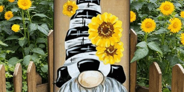 Sunny Gnome (Wooden Sign) - Painting Class