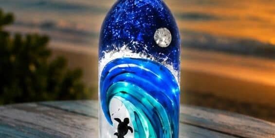 Moonlit Tide Bottle Lamp - Painting Class