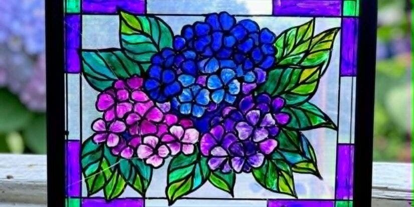 Hydrangea Heavens ( Glass Art) - Painting Class