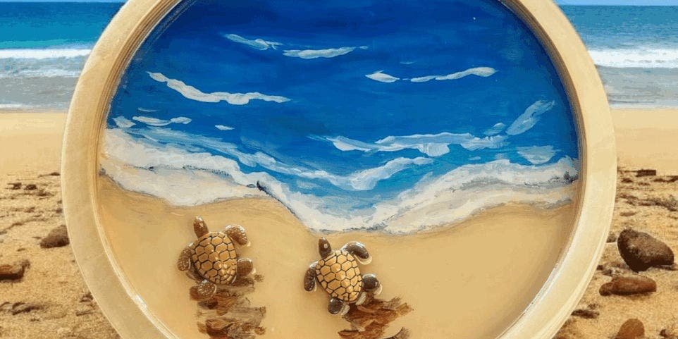 Beach Escape Resin Tray - Painting Class