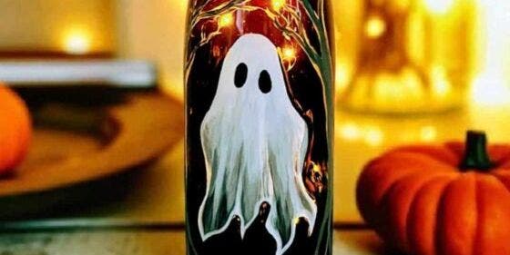 Ghostly Night Bottle Lamp!! Lights Included!
