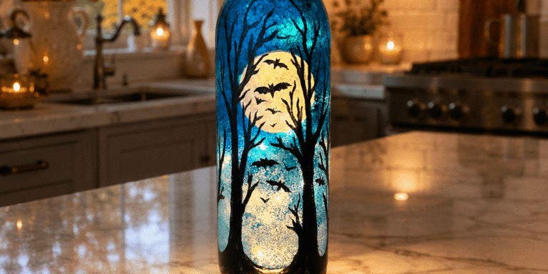 Moonlit Forrest Bottle Lamp - Painting Class