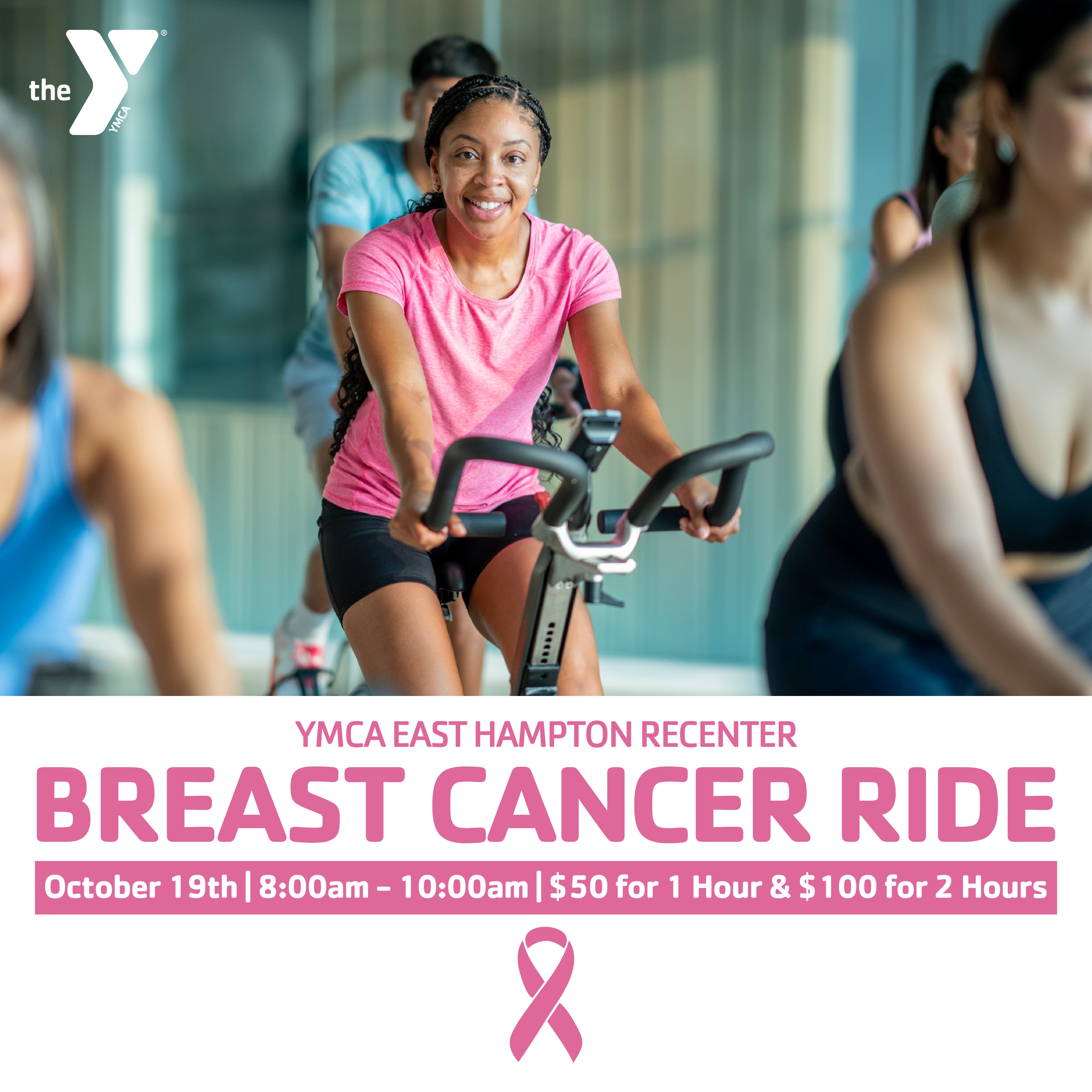 Oct 19 Ride for a Cause YMCA East Hampton RECenter Breast Cancer