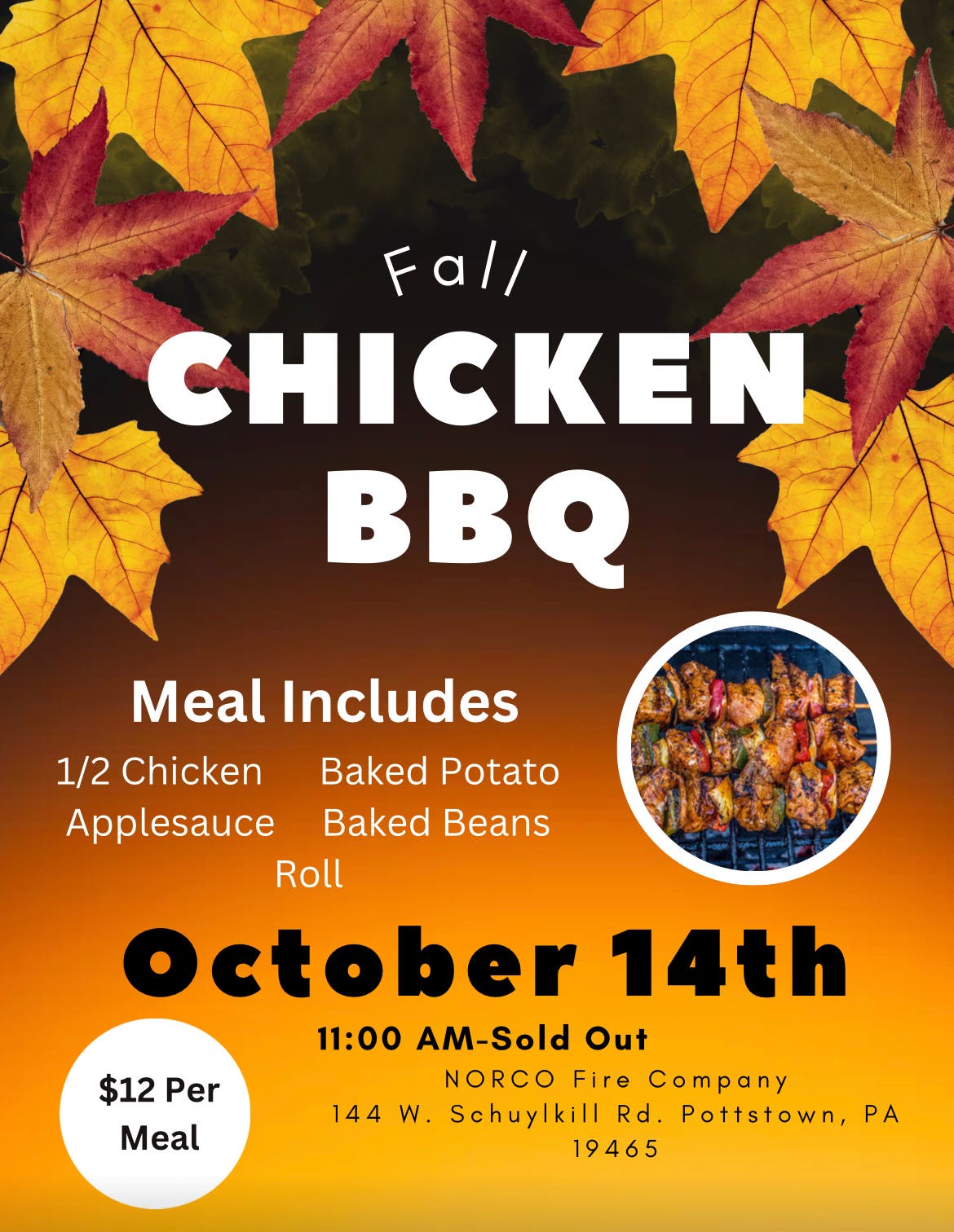 Oct 14 Chicken BBQ Pottstown, PA Patch