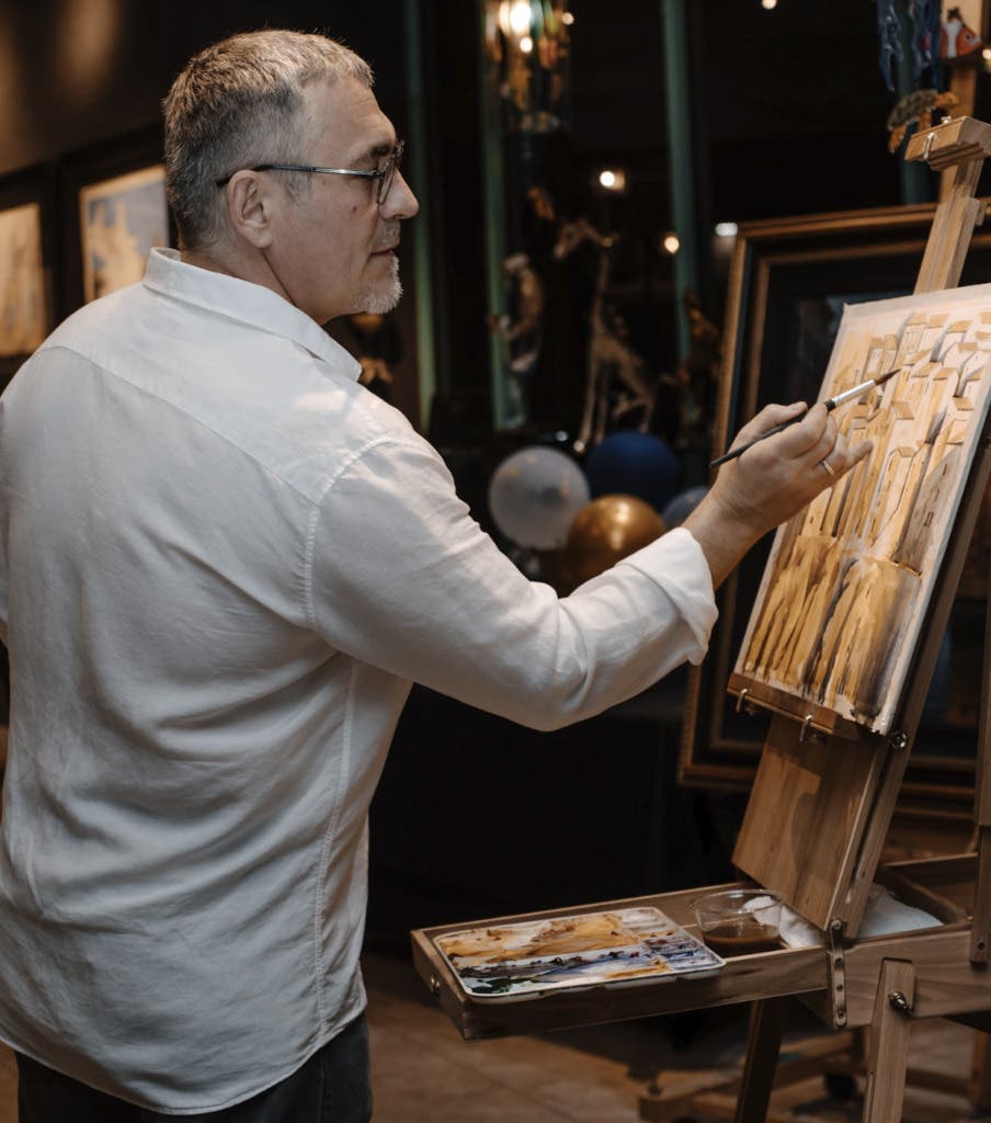 Alexei Butirskiy painting LIVE at Nepenthe Gallery starting at 11 am