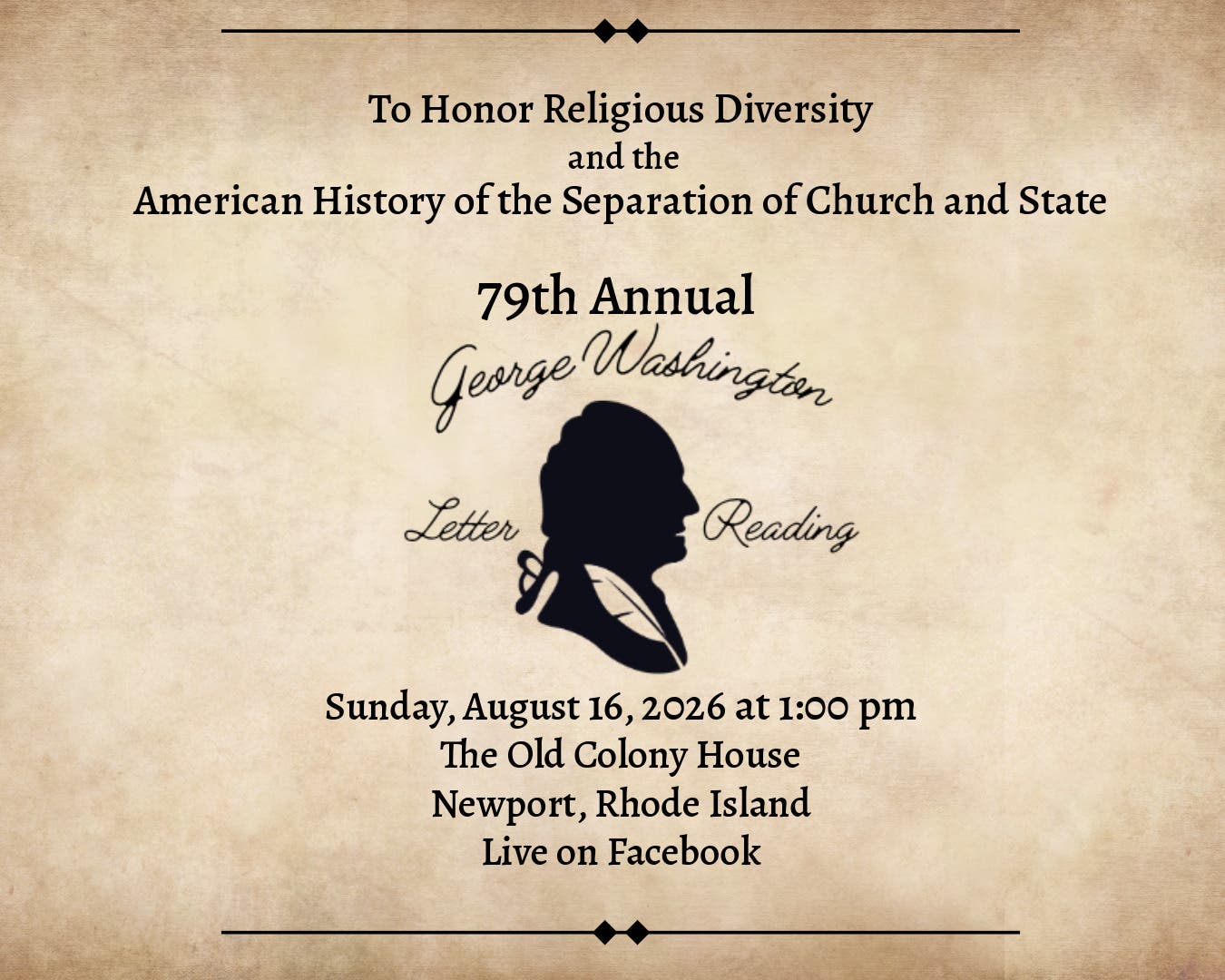 79th Annual George Washington Letter Reading: Honoring Religious Diversity