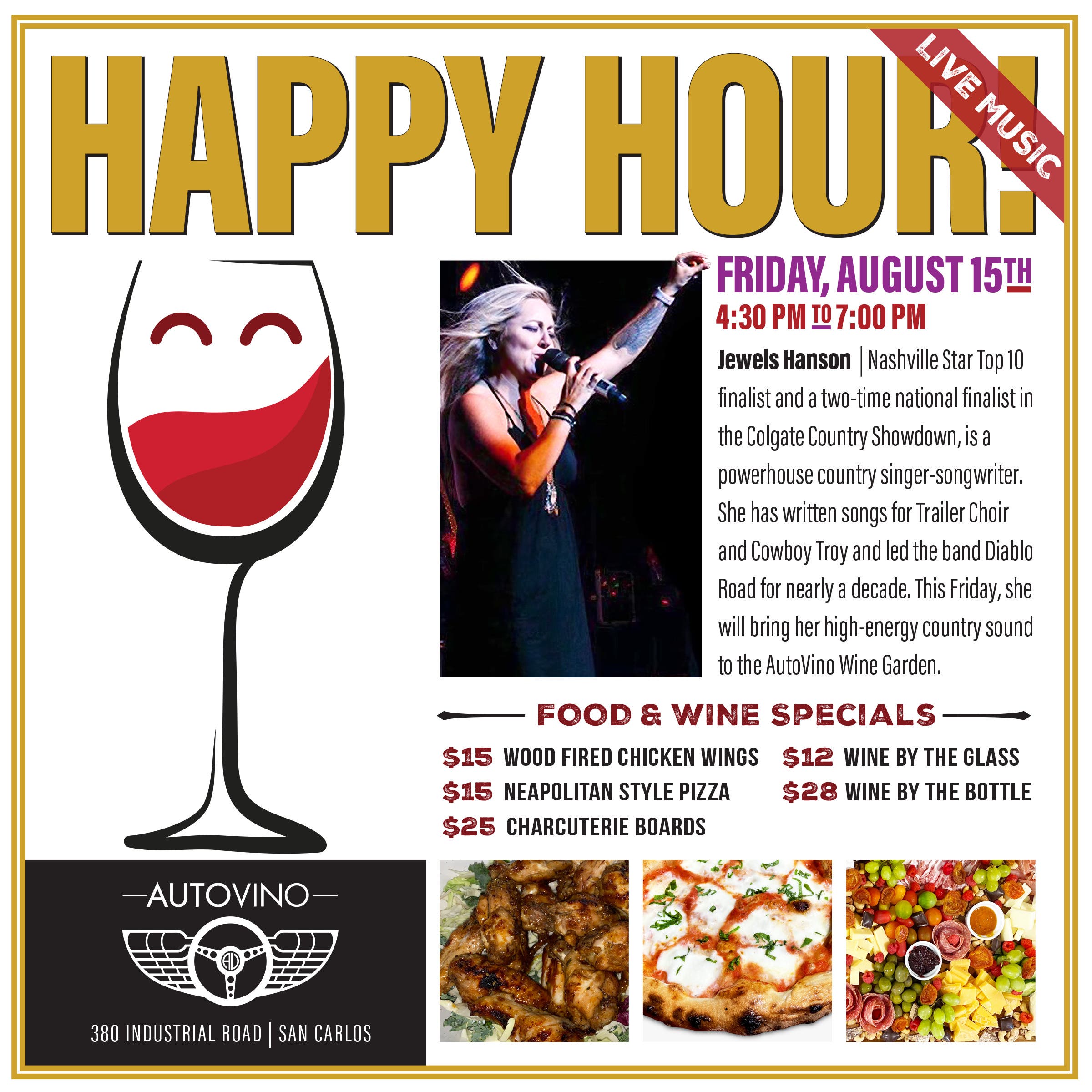 Nashville Star Finalist Jewels Hanson Brings Country Heat to AutoVino This Friday