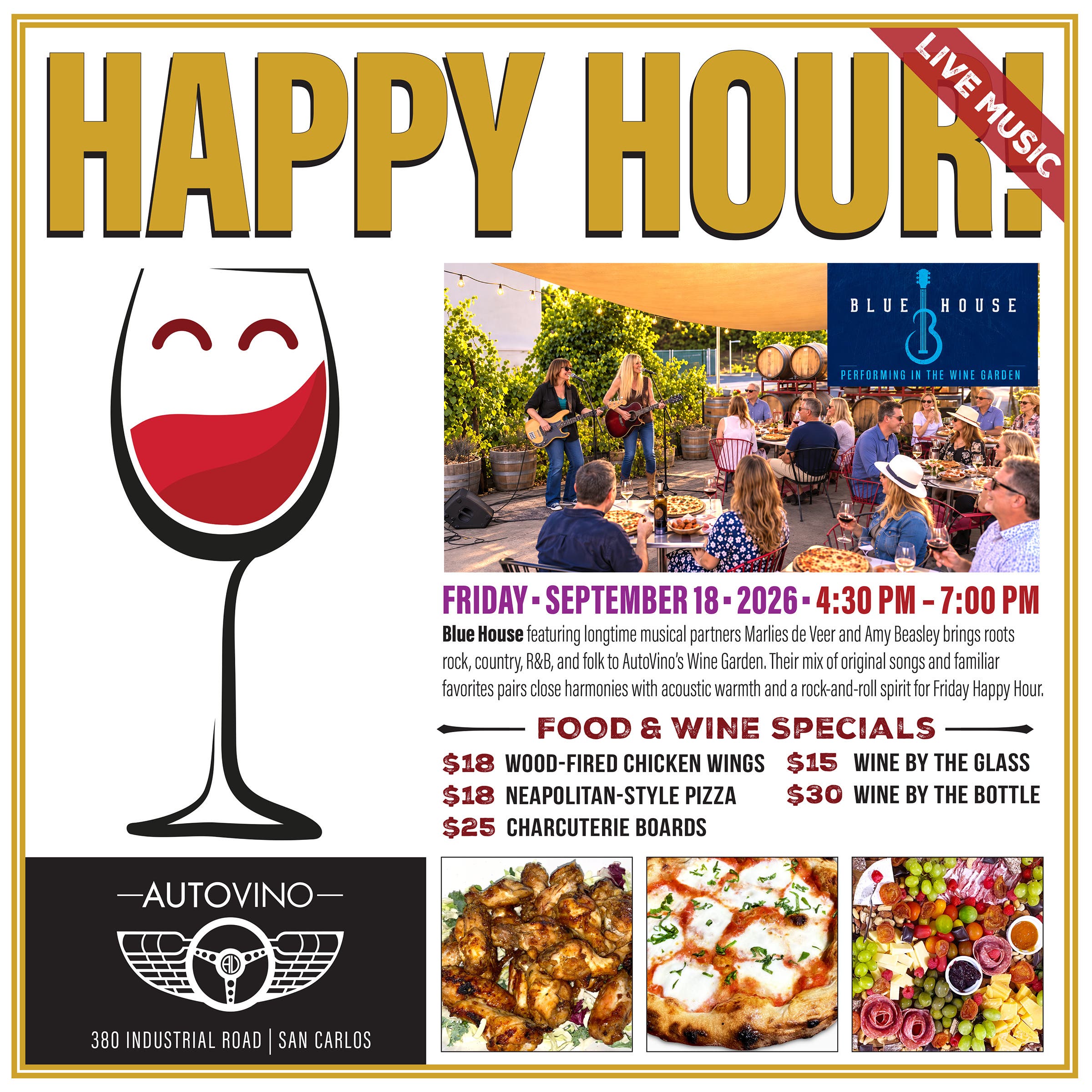 Friday Happy Hour: Blue House in the AutoVino Wine Garden