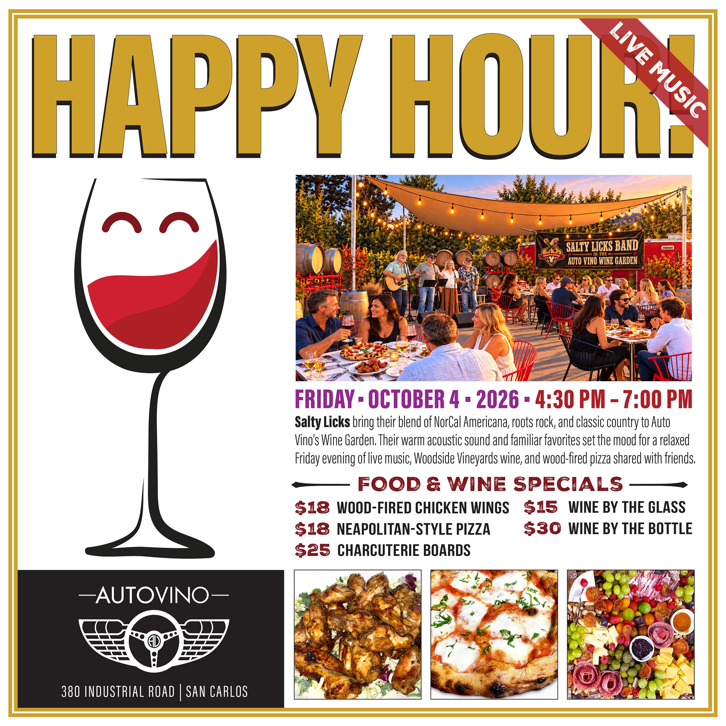 Salty Licks Live at Auto Vino Friday Happy Hour