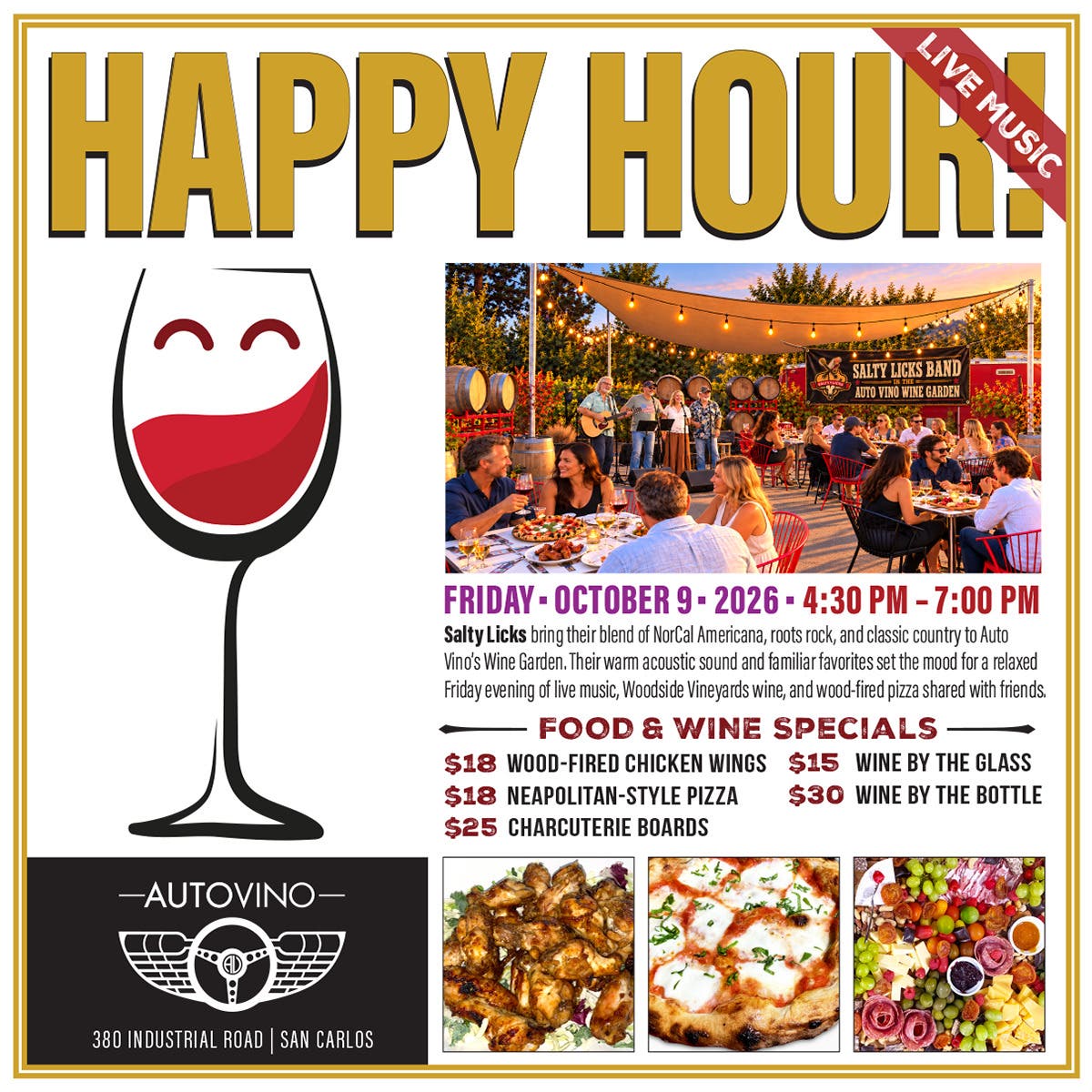 🎶 Live Music, Pizza & Wine at Auto Vino’s Friday Happy Hour