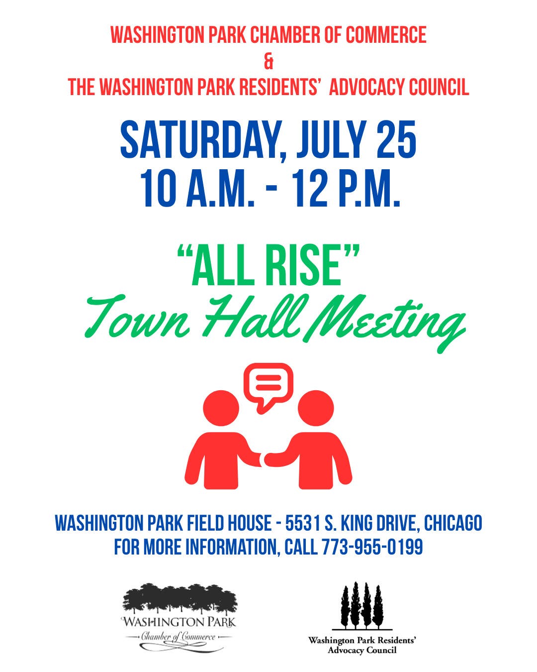 Washington Park Chamber of Commerce & Washington Park Residents’ Advocacy Council Town Hall Meeting