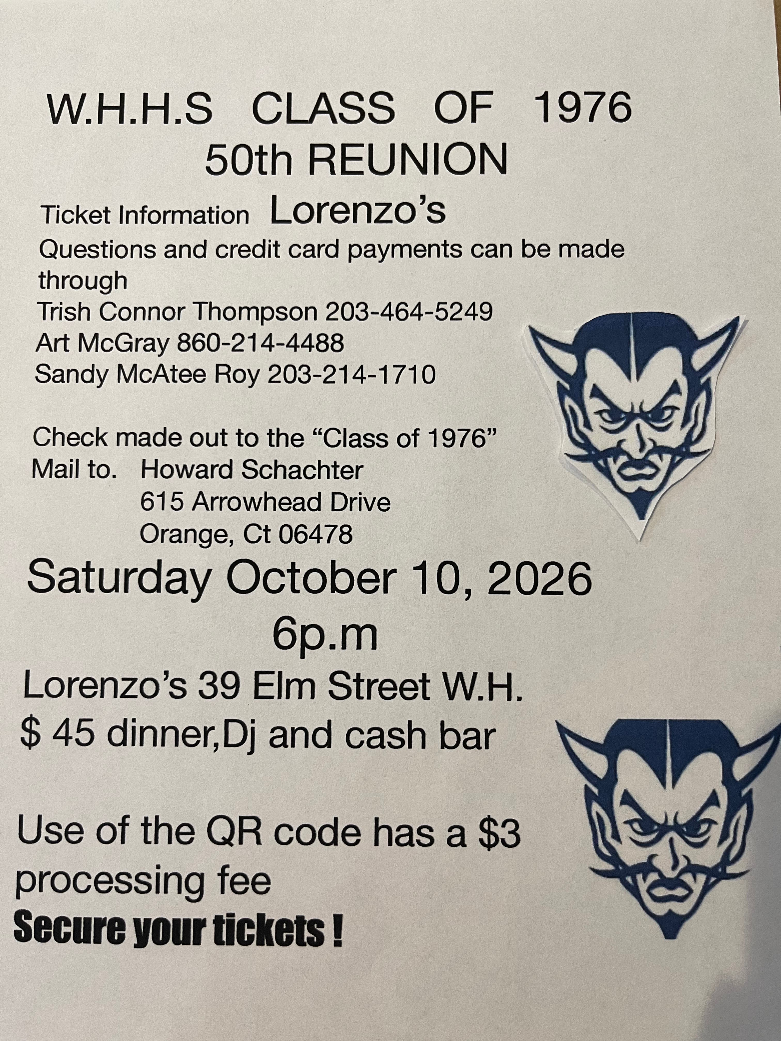 West Haven High School class of 1976 50th reunion
