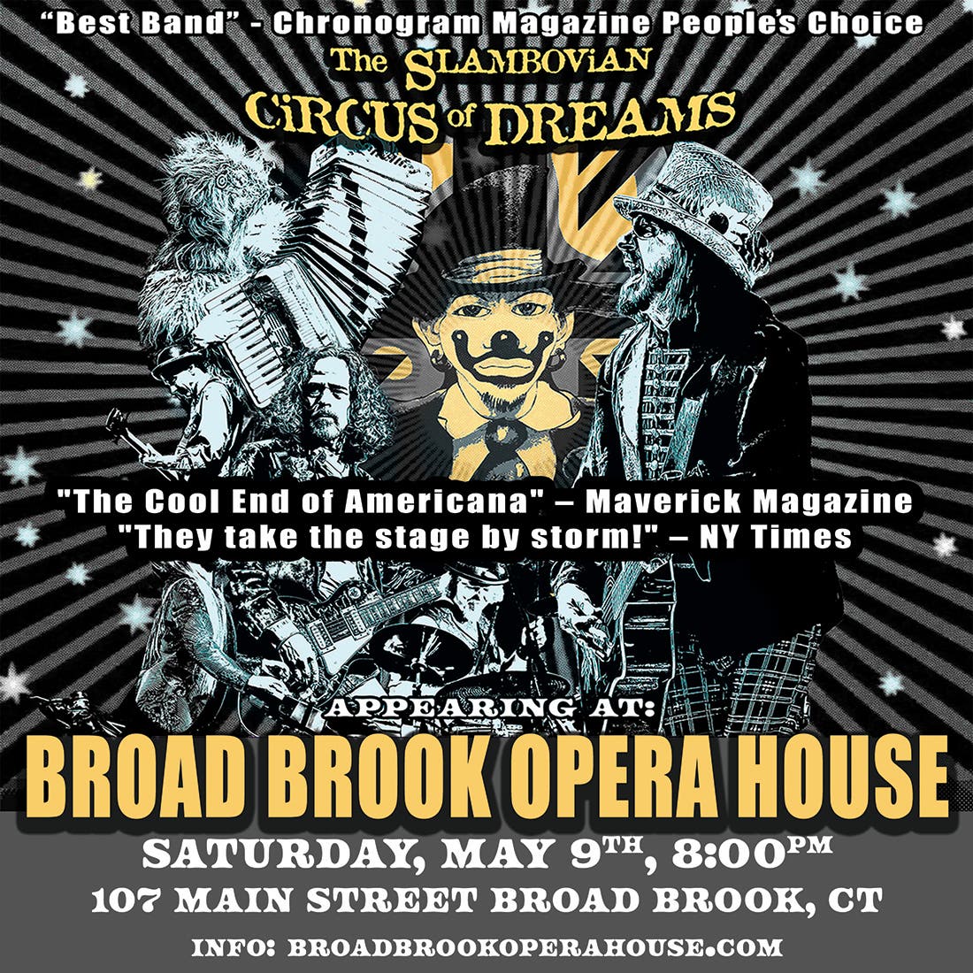 ‘Glam-Folk’ - Slambovian Circus of Dreams @ Broad Brook Opera House May 9th
