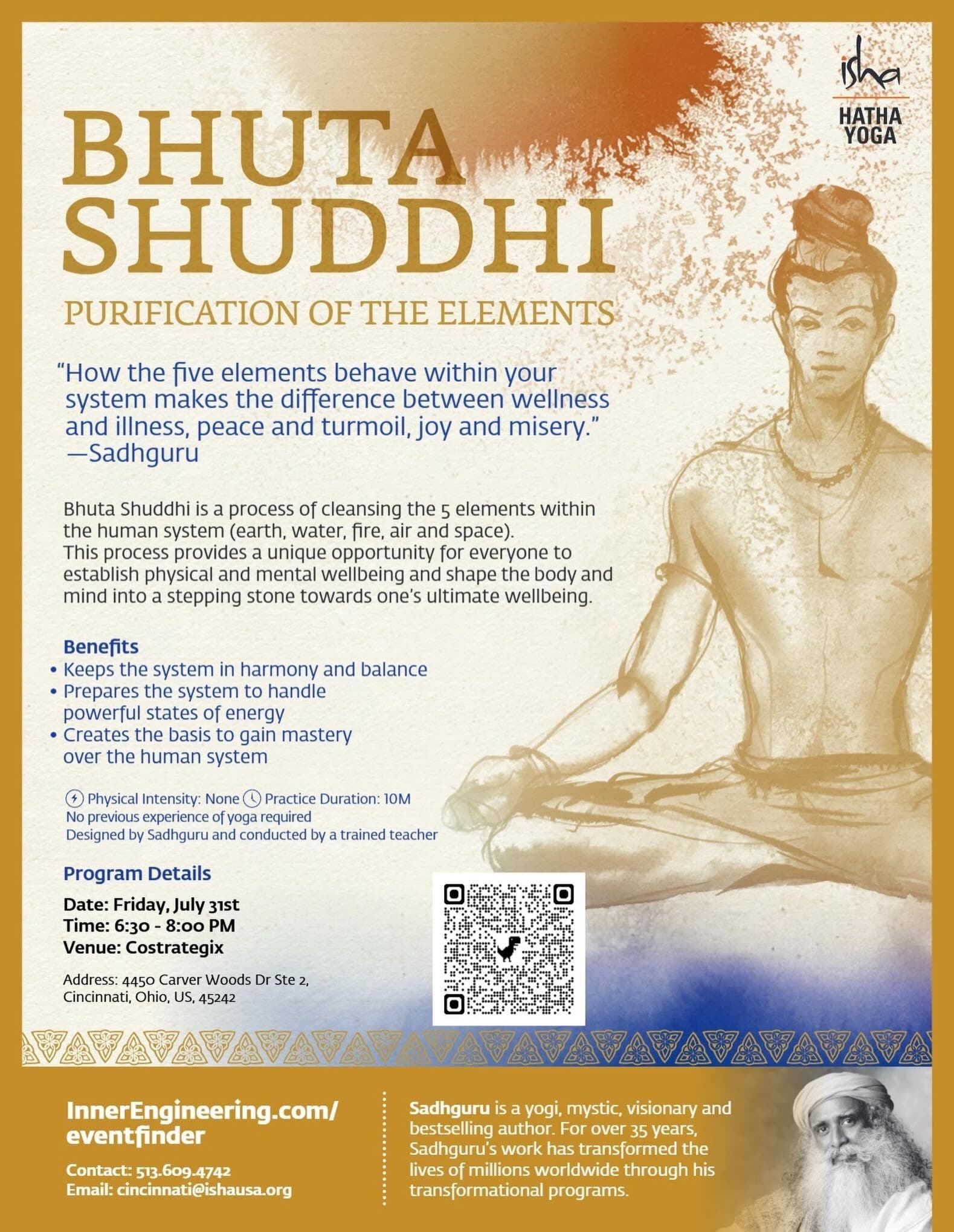 Hatha Yoga - Bhuta Shuddhi - July 31st