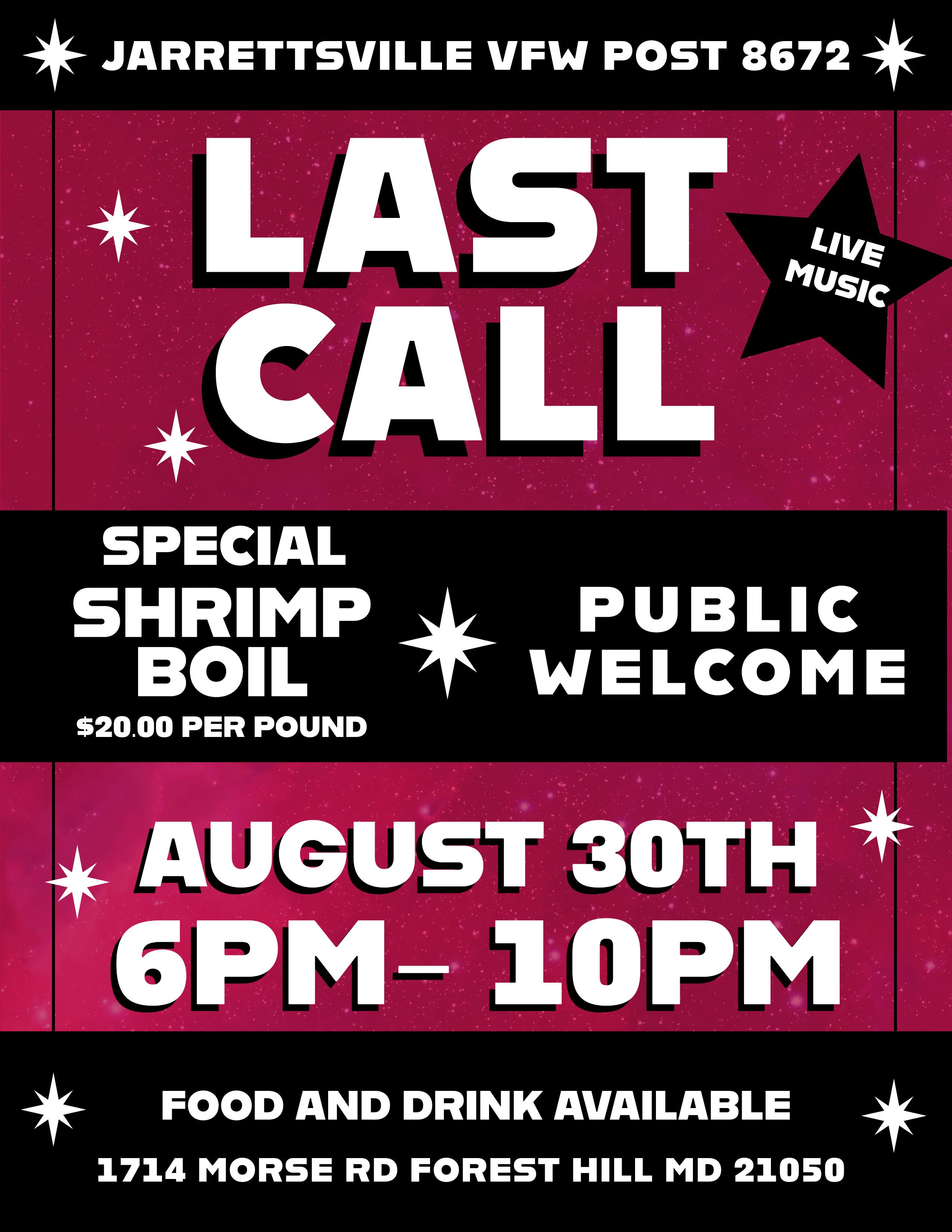 Shrimp Boil with the band Last Call