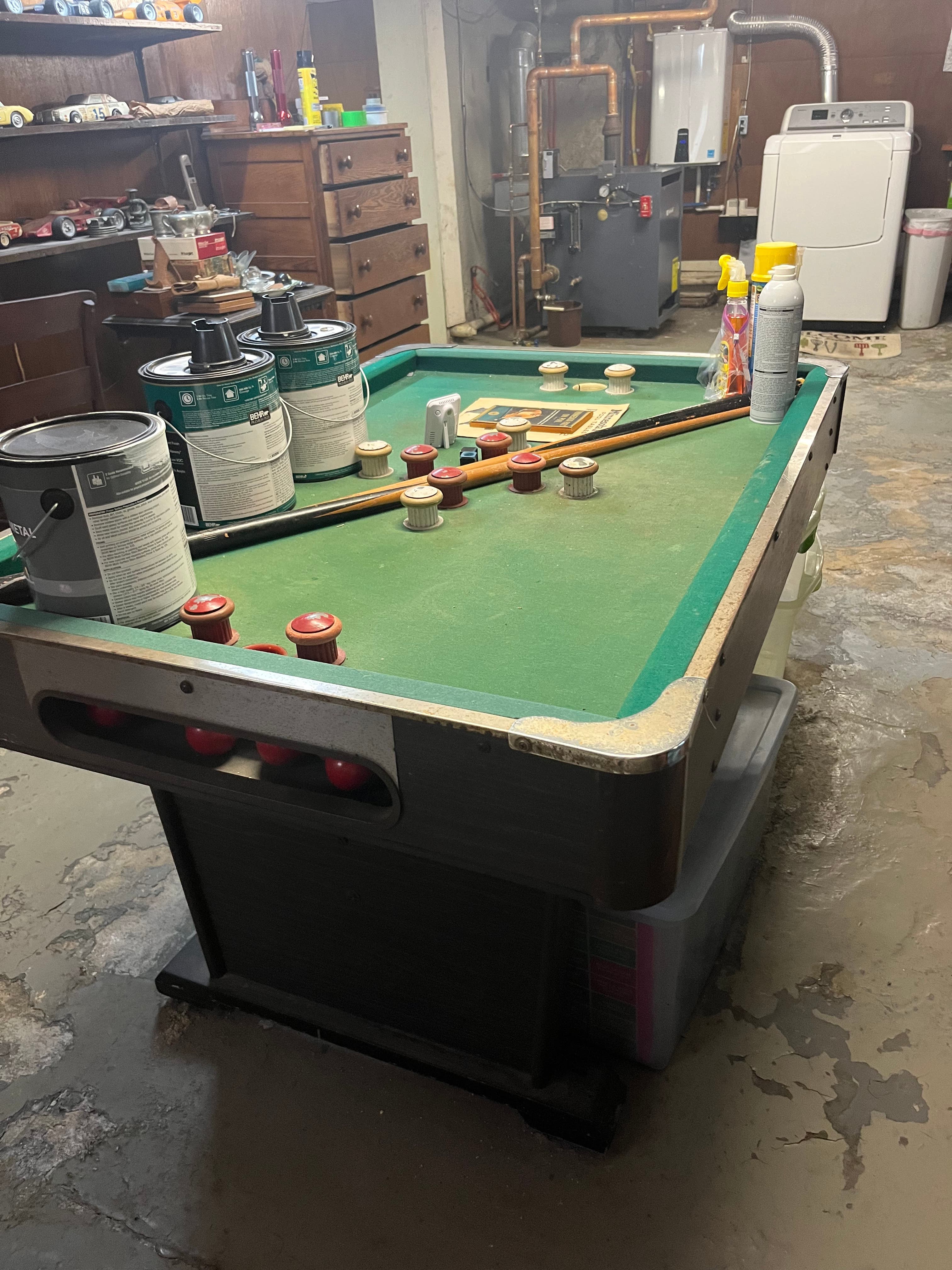 Bumper Pool Table $100 or best offer / Race Car Decanters about $30 each
