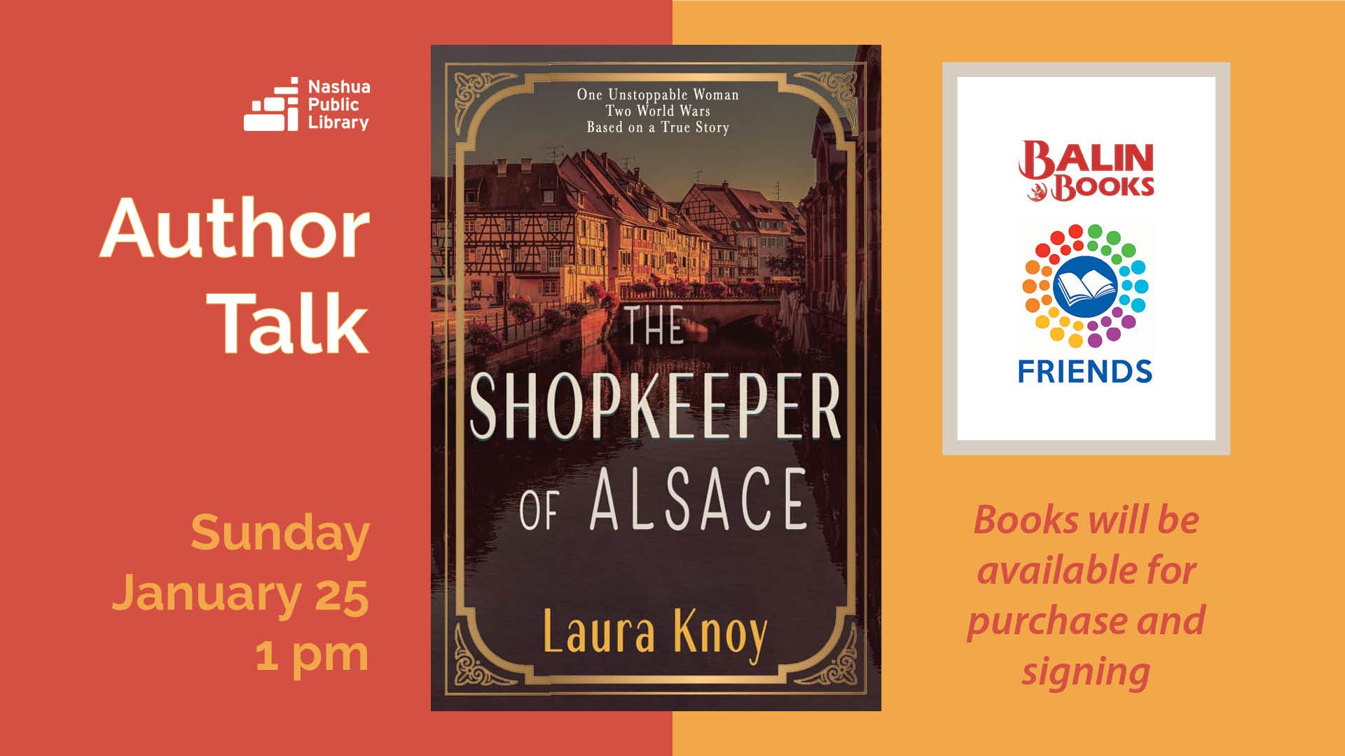 Author Talk: "The Shopkeeper of Alsace" with Laura Knoy