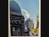 After viewing the "large" building through the Arch from over 100 yards away on Surface Road and Broad Street, walk across the Greenway, through the Arch and up to the water's edge.  Does the "large" building actually shrink!