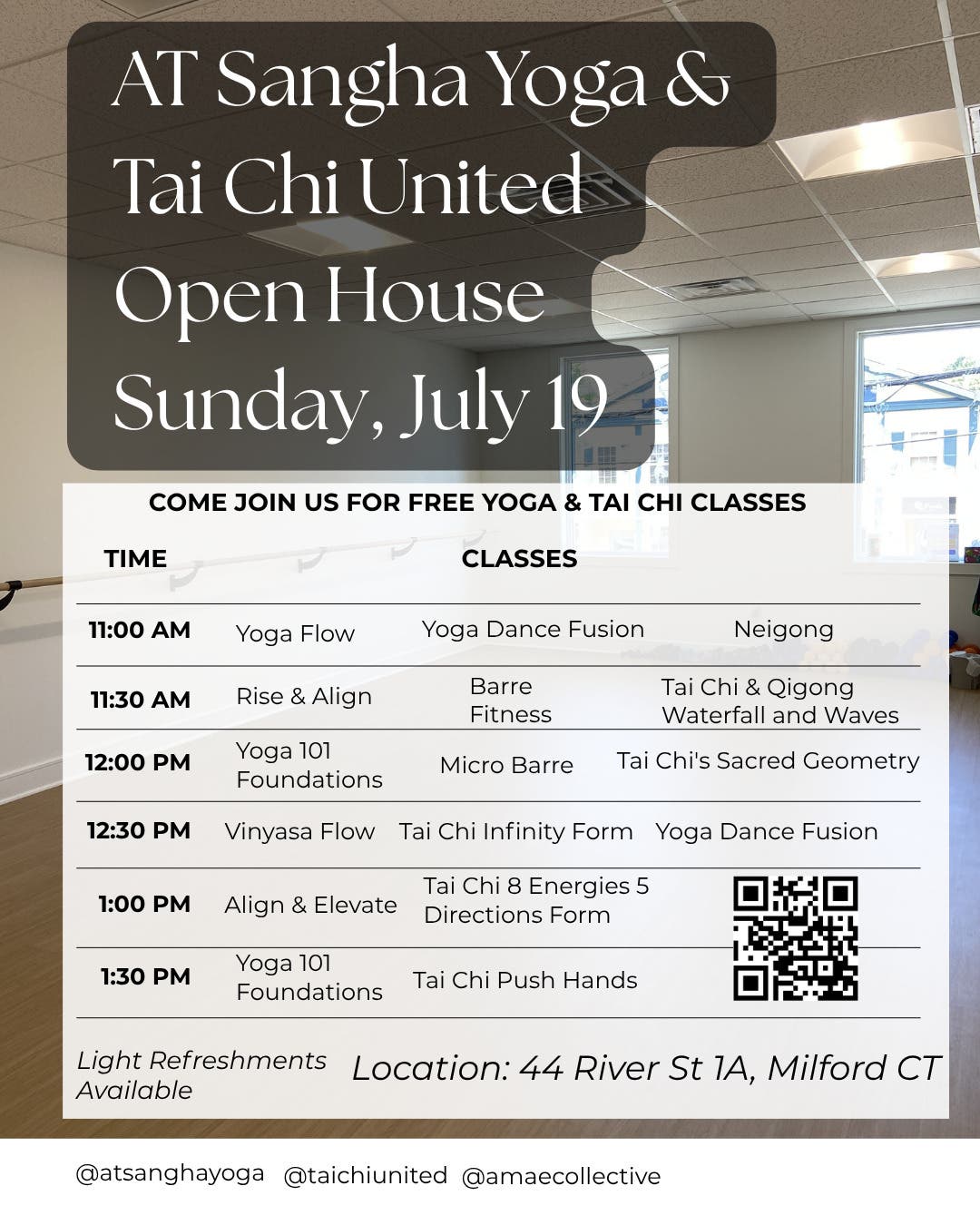 Amae Collective & Tai Chi United Invite the Community to a FREE Wellness Open House