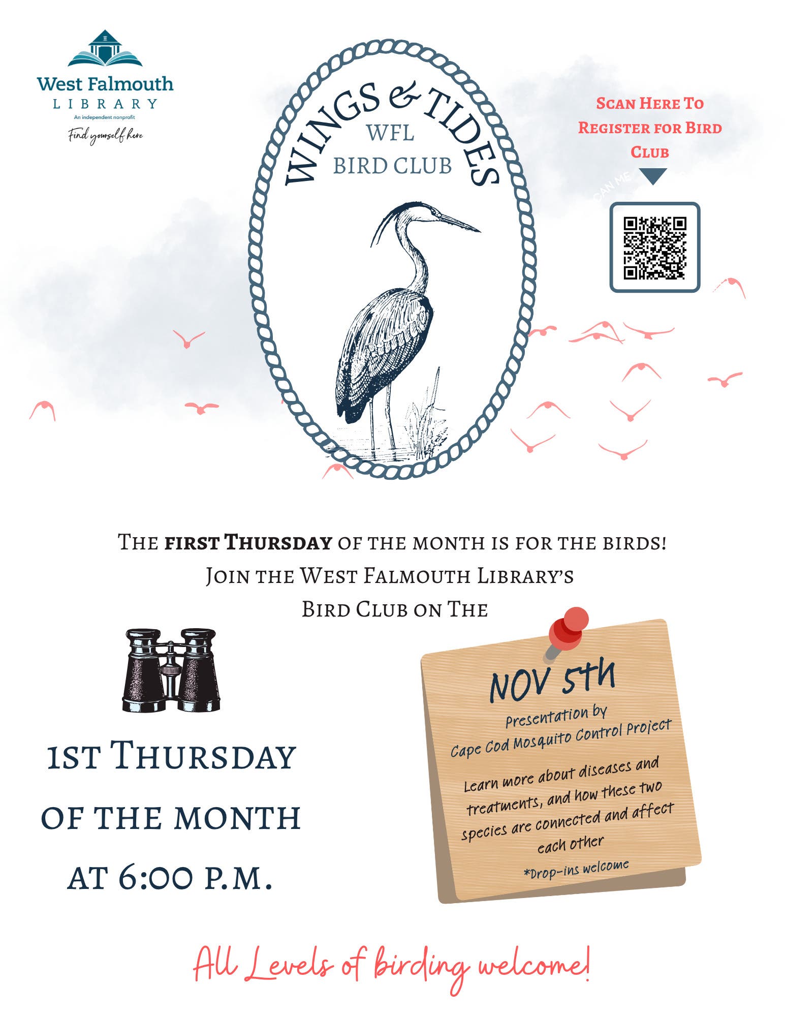 Monthly Wings & Tides Bird Club