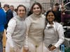 Morris County Champion Girls Foil Squad (left to right): Junior Gabby Flynn, Junior Captain Julia DiPaolo, Junior Sanjana Kuttikat combine for 23 wins in 27 bouts to win Morris County Girls Foil Squad Championship Title