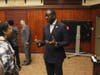 Dr. Yusef Salaam talks with Ossining High School students, sharing valuable perspectives and encouraging them to recognize their inherent value and potential.