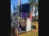 Back of float showing Purple Heart display
