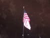 The Murdock flag illuminated at night