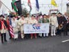 SMJC Chapter and CJW-II Chapter members at the float before the parade. L-R: Bryan Buck, Eric Robinson, Chip Daniel Marc Robinson, Richard Tyler, Warner Workman (SMJC), Sean Carrigan, Dale Corey, Paul Christensen, Barry Schwoerer (SMJC), Brian Bayliss