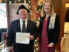 Award of the DAR 250 Commemoration Medal to Warner Workman by Anita Bonner-Regent Lanes Mill Chapter NSDAR