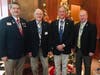 Newly installed President Barry Schwoerer with Tim Dioquino-VA SAR Secretary, Outgoing President Bonner, and past VA SAR President Jeff Thomas