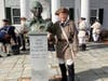 Barry Schwoerer (Sgt Maj John Champe Chapter, VA SAR) with bust of BGEN Muhlenberg