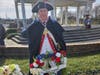 Ken Bonner with Sgt Maj John Champe Wreath at South Boston
