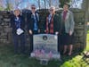 Ladies of DAR Chapters, L-R:  Paula Schwoerer-Elizabeth McIntosh Hammill Chapter, Anita Bonner-Regent Lanes Mill Chapter, Holly Lynn Schmidt-Brigade CDR Washingtons Army at Valley Forge & DAR Member, Karla Gainey-Mary Hemings Bell Chapter. 