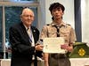 Presentation of SAR Certificate and Patch to Grant Khalili.  L-R:  Barry Schwoerer, Grant Khalili
