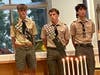 The three newly designated Eagle Scouts.  L-R:  John Anderson, Christopher Currie, Grant Khalili