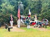 Color Guard presenting colors to open the ceremony.  Ken Bonner from the Loudoun County based  Sgt Maj  John Champe Chapter on left with musket