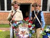 Sgt Maj John Champe Members with chapter wreath.  L-R:  Ken Bonner, Barry Schwoerer