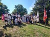 SAR Color Guardmen participating on September 21.  The Guardsmen are assembled around the Patriot monument