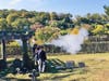 Black powder rifle and musket volley honoring Charles Thomson